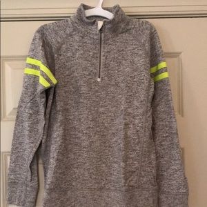 COPY - Crewcuts size 14 1/4 zip, grey marl w/ yellow